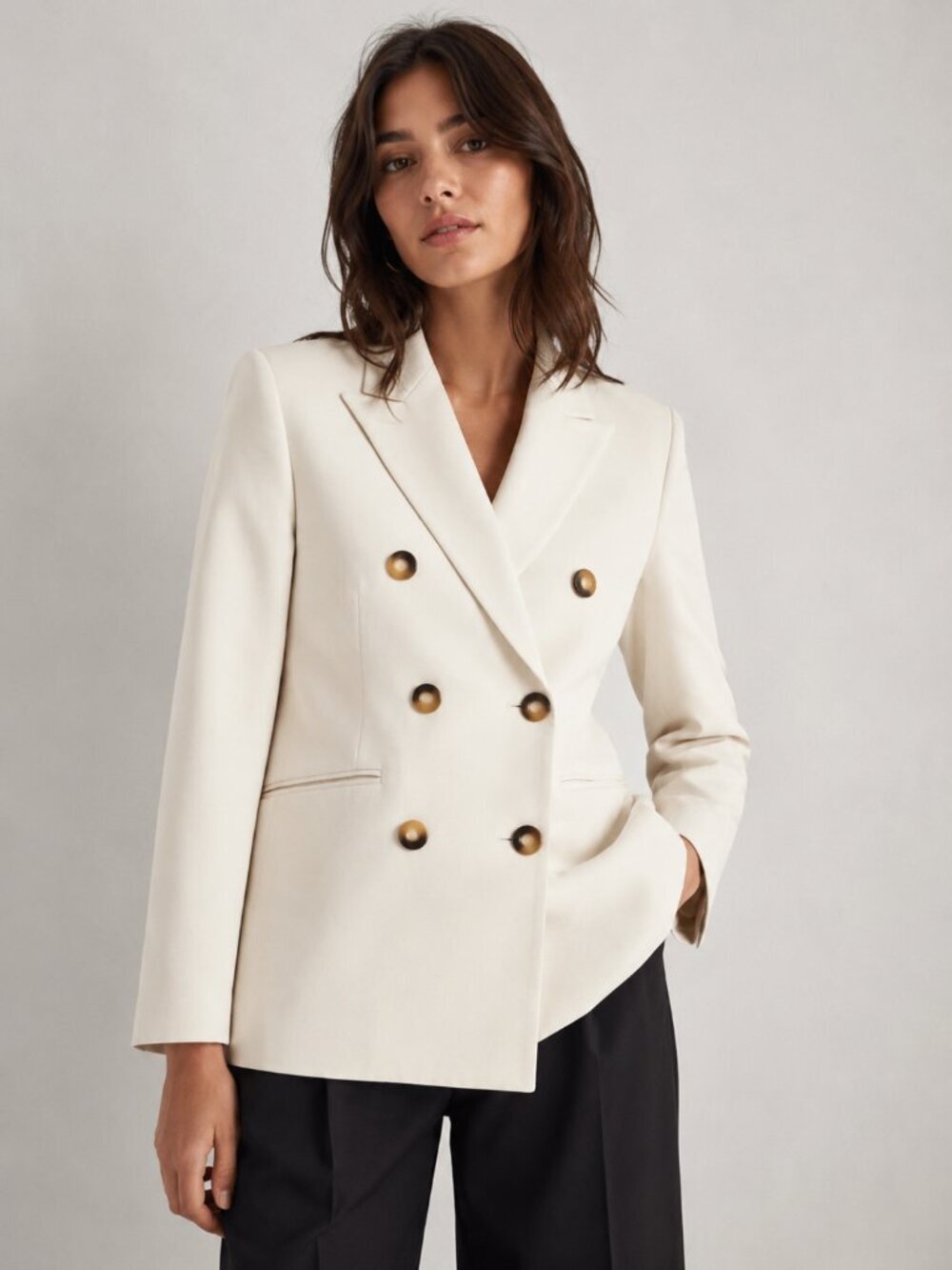 ba&sh Cesar Long Sleeve Cotton Blazer Ecru‎ NEW NWT
